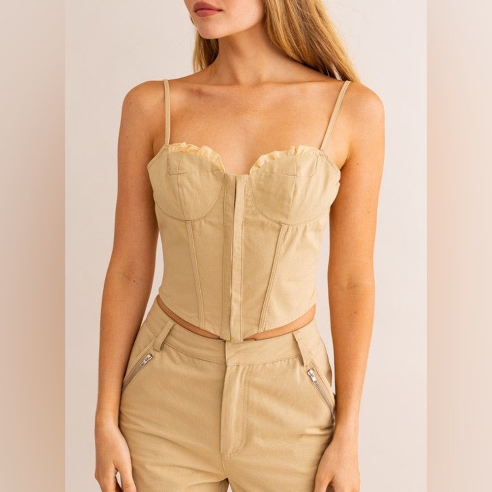 Le Lis Tan Corset Top